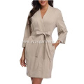 Knitted Solid Color Robe Home Wear